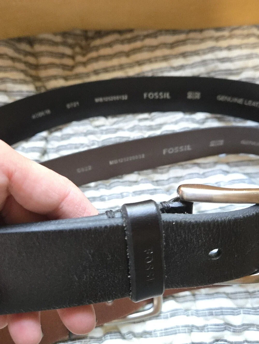 Fossil Men's Leather Belts - Black and Brown, SIZE 32